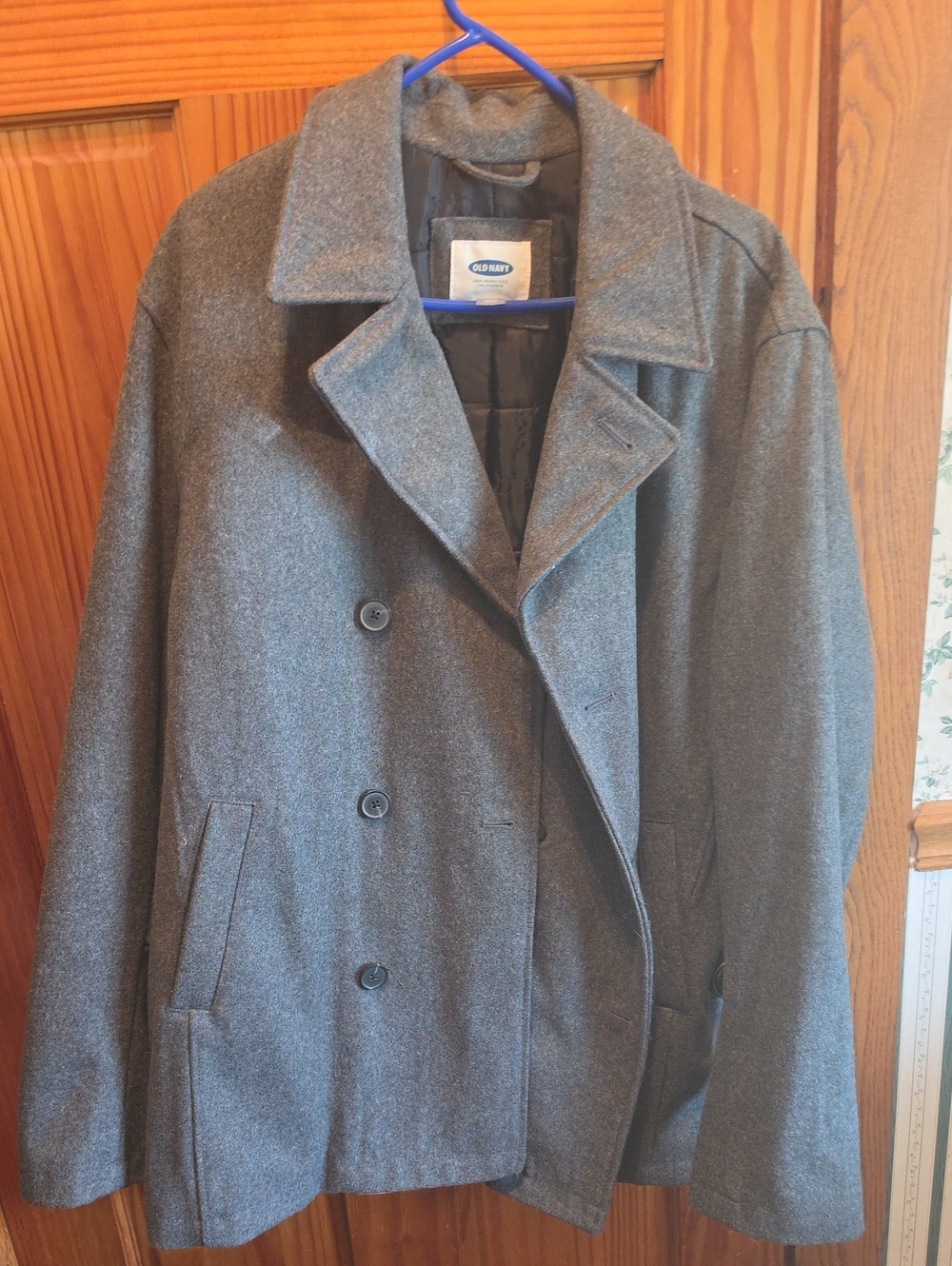 Old Navy Gray Wool-Blend Pea Coat